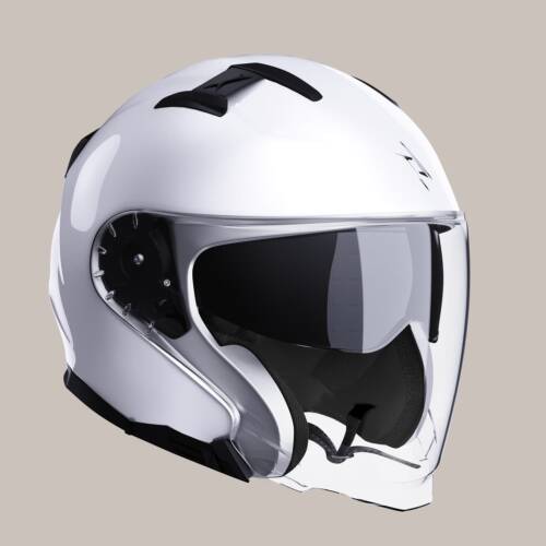 Casque jet Stormer Rival blanc vue de devant